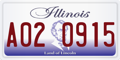 IL license plate A020915