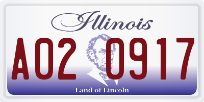 IL license plate A020917