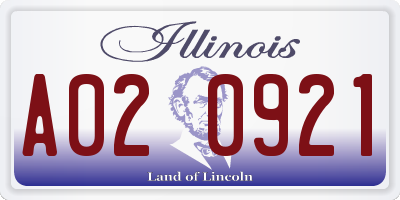 IL license plate A020921