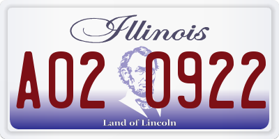 IL license plate A020922