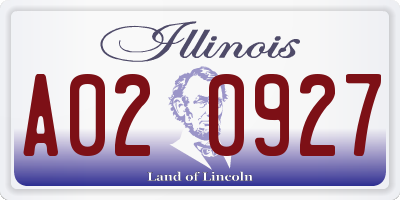IL license plate A020927