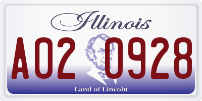 IL license plate A020928