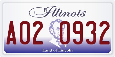 IL license plate A020932
