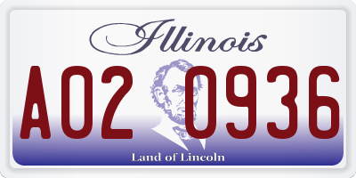 IL license plate A020936