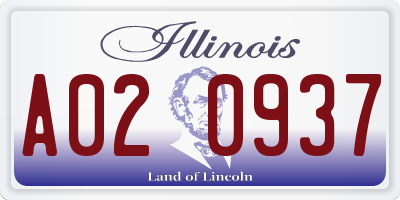 IL license plate A020937