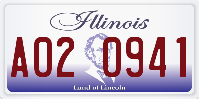 IL license plate A020941