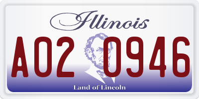 IL license plate A020946