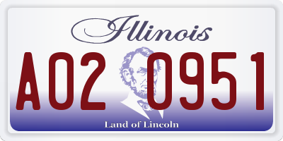 IL license plate A020951