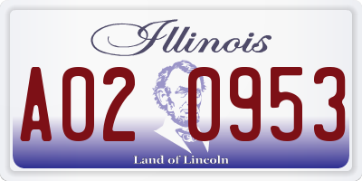 IL license plate A020953
