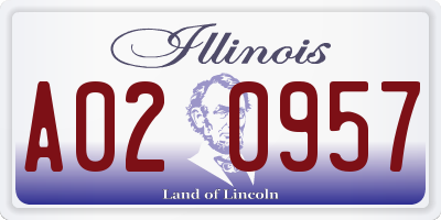 IL license plate A020957