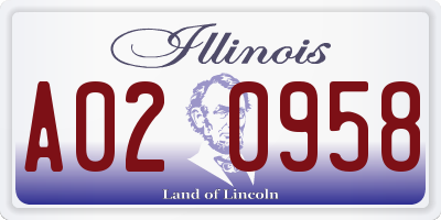 IL license plate A020958