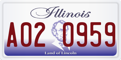 IL license plate A020959