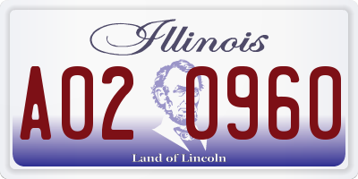 IL license plate A020960