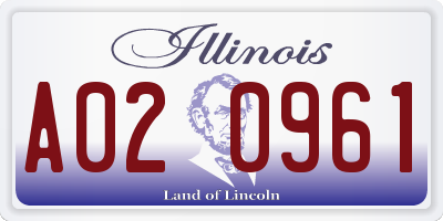IL license plate A020961