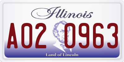 IL license plate A020963