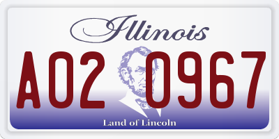 IL license plate A020967