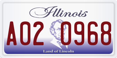 IL license plate A020968