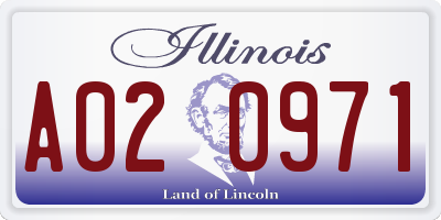 IL license plate A020971