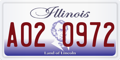 IL license plate A020972