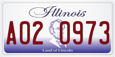 IL license plate A020973
