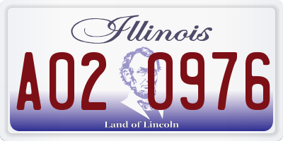 IL license plate A020976