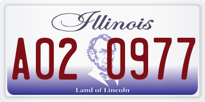 IL license plate A020977