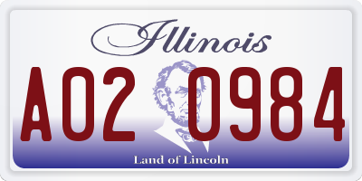 IL license plate A020984