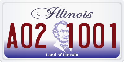 IL license plate A021001