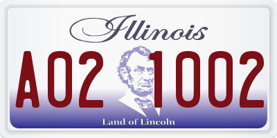 IL license plate A021002