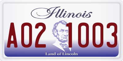 IL license plate A021003