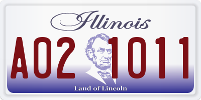 IL license plate A021011