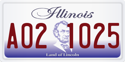IL license plate A021025