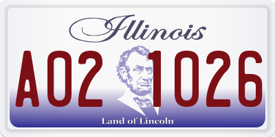 IL license plate A021026