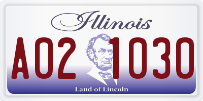 IL license plate A021030