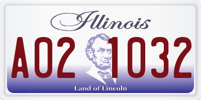 IL license plate A021032