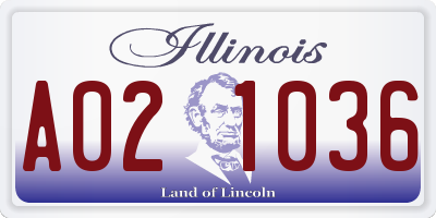IL license plate A021036
