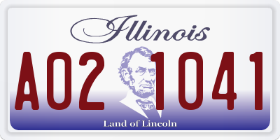 IL license plate A021041