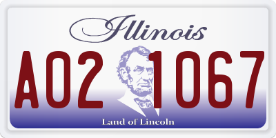 IL license plate A021067