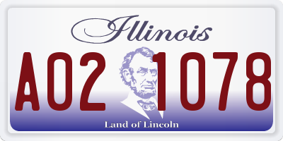 IL license plate A021078