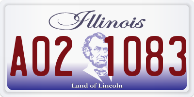 IL license plate A021083