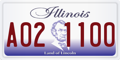 IL license plate A021100