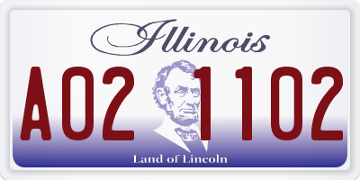 IL license plate A021102