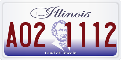 IL license plate A021112