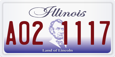 IL license plate A021117