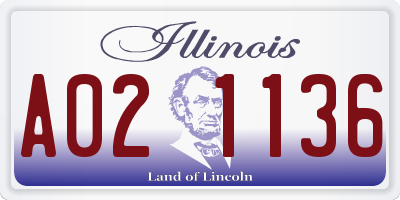 IL license plate A021136