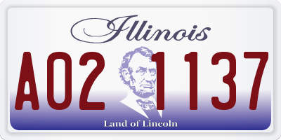 IL license plate A021137