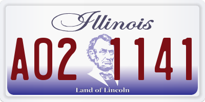 IL license plate A021141