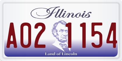 IL license plate A021154