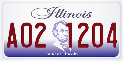 IL license plate A021204