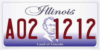 IL license plate A021212